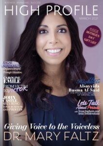 High Profile Magazine cover, March 2021, portrait of Dr. Mary Faltz photographed by Massen Photography