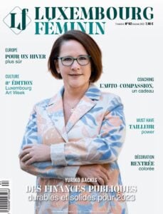 Luxembourg Féminin magazine cover, Autumn 2022 issue, portrait of Yuriko Backes photographed by Massen Photography